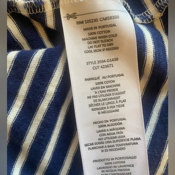 Joie Cotton Striped Tee Shirt Dress - Size M - Picture 4 of 5